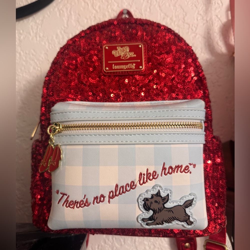 Loungefly The Wizard of Oz “There’s No Place Like Home” Sequin Toto Backpack